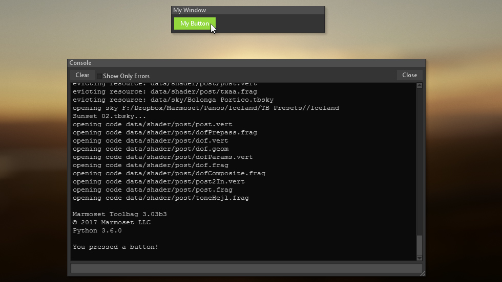 User Interface Python Example